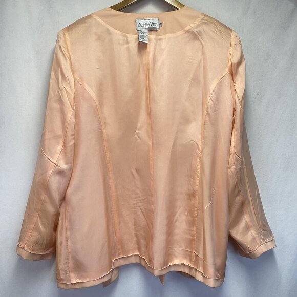 DONNA VINCI Embroidered Beaded Embellishment 2pc Lined Skirt Suit Women 22 Peach - Picture 8 of 16